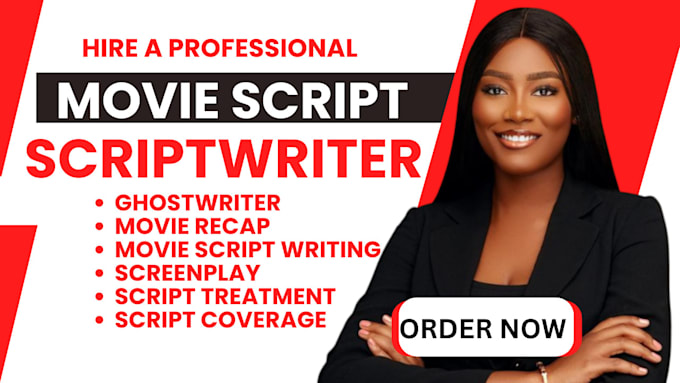 Gig Preview - Write your movie script, movie script writing, script writing, film script