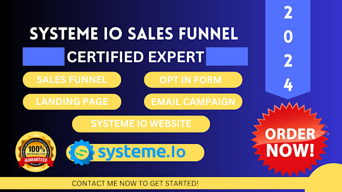 Gig Preview - Build a converting systeme io sales funnel, landing page and automation