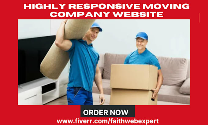 Gig Preview - Moving company landing page moving company website moving company sales funnel