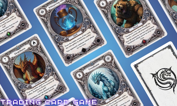 Gig Preview - Create trading card game design, trading card game template, tcg card frame