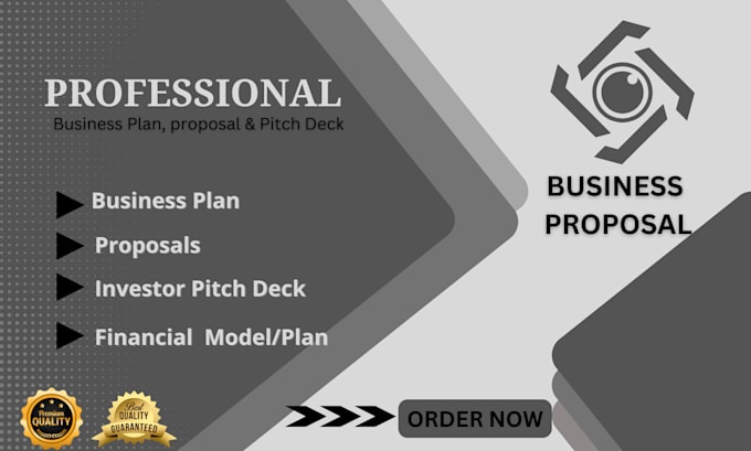 Gig Preview - Prepare a topnotch business plan, proposal, pitch deck, financial analysis