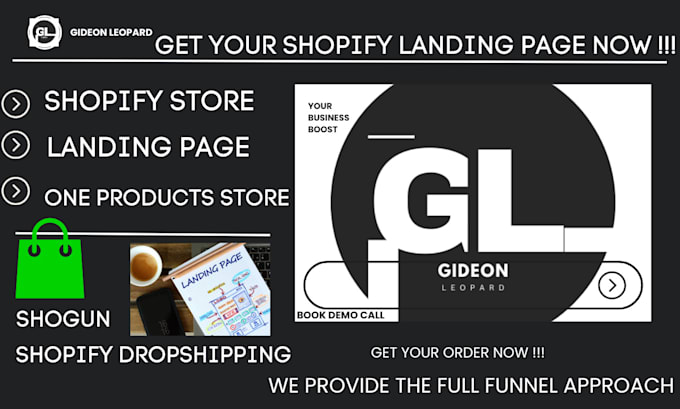 Gig Preview - Custom one product shopify landing page design by gempage shogun pagefly zipify