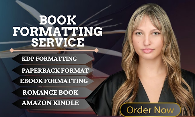 Gig Preview - Do book formatting for amazon kdp, book formatting, ebook formatting, kdp