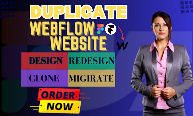 Gig Preview - Clone,copy, duplicate webflow website develop figma  to webflow