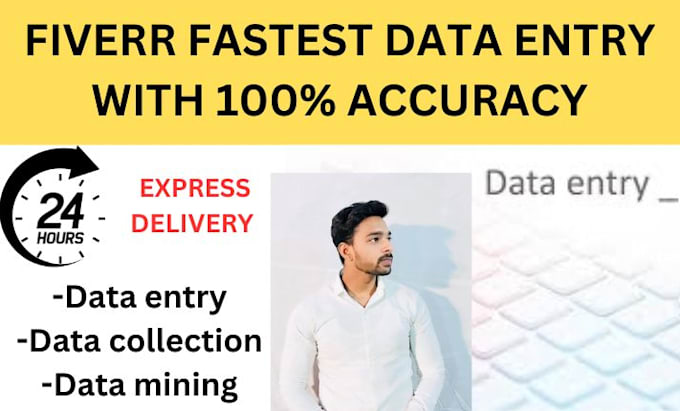 Gig Preview - Do fiverr fastest data entry with hundred percent accuracy