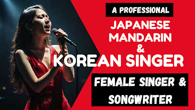 Gig Preview - Sing and be your female korean, english, japanese, mandarin, cantonese vocalist