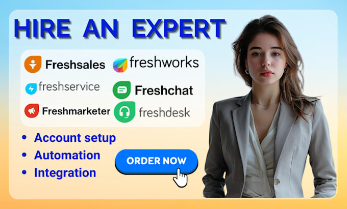 Gig Preview - Setup freshsales freshservice freshchat freshworks freshdesk freshmarketer