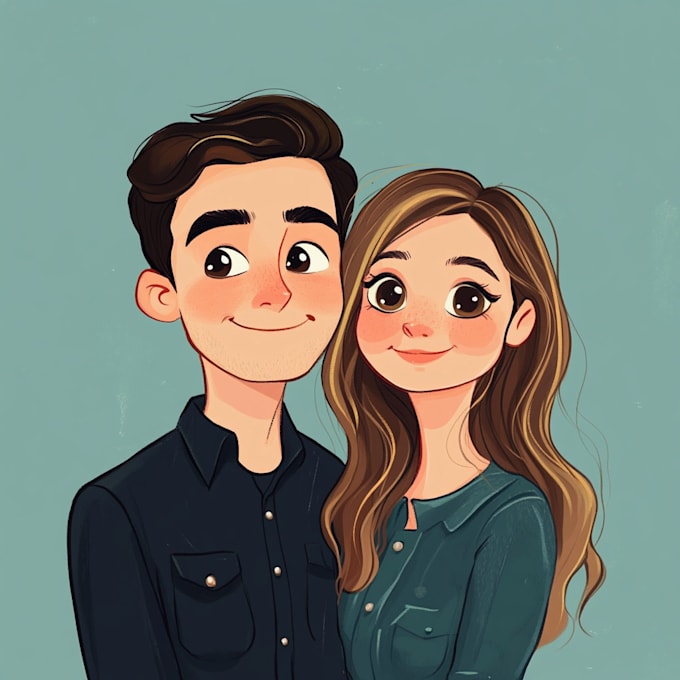 Gig Preview - Draw cute self portrait, couple