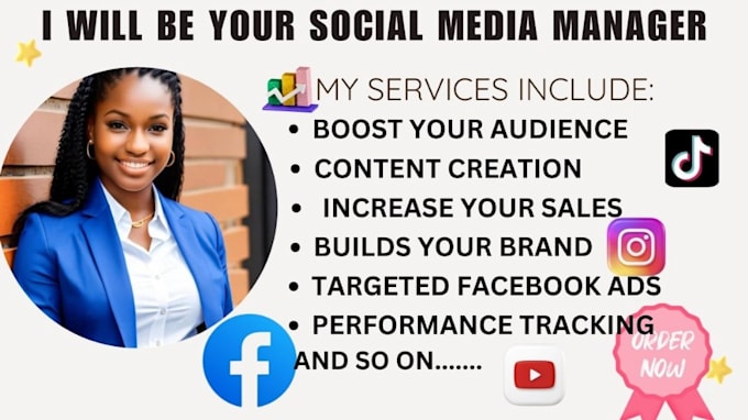 Gig Preview - Be your social media marketing manager content creator facebook ads instagram