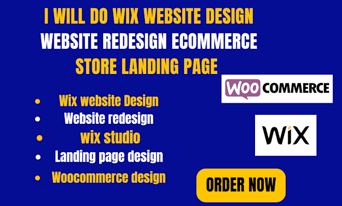 Gig Preview - Design wix website design or wix redesign wix landing wix studio ecommerce store