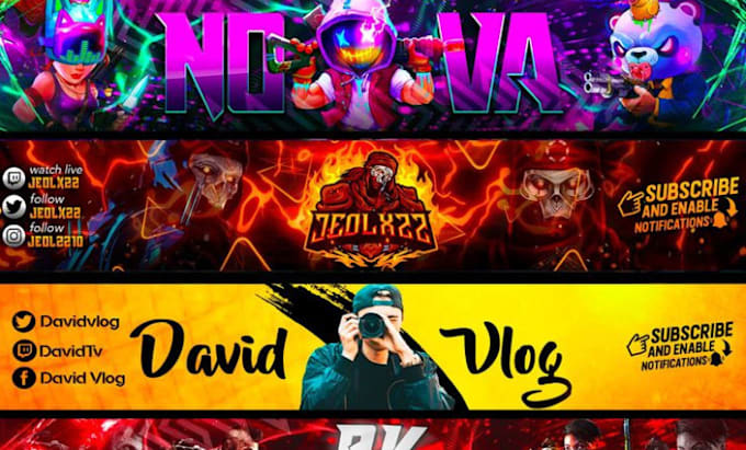 Gig Preview - Design custom anime cartoon youtube intro gaming banner facebook twitch profile