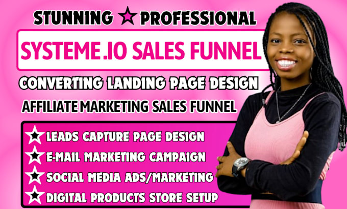 Gig Preview - Systeme io sales funnel, affiliate marketing systeme io sales funnel, systeme io