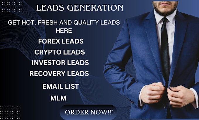 Gig Preview - Generate hot forex investor leads, targeted crypto email list, mlm