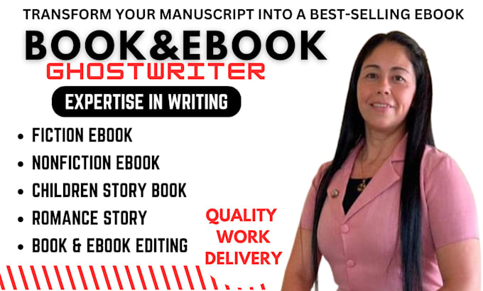 Gig Preview - Be your ebook writer, nonfiction ghostwriter ebook writing, KDP book writer