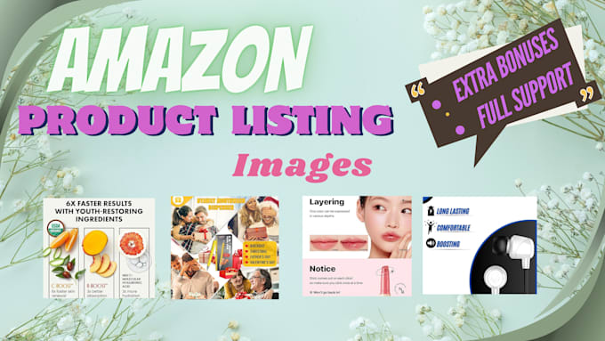 Gig Preview - Do amazon listing images design, amazon infographic, product listing images