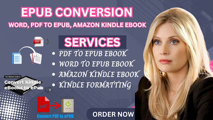 Bestseller - convert pdf to epub book, kdp formatting, pdf to amazon kindle book