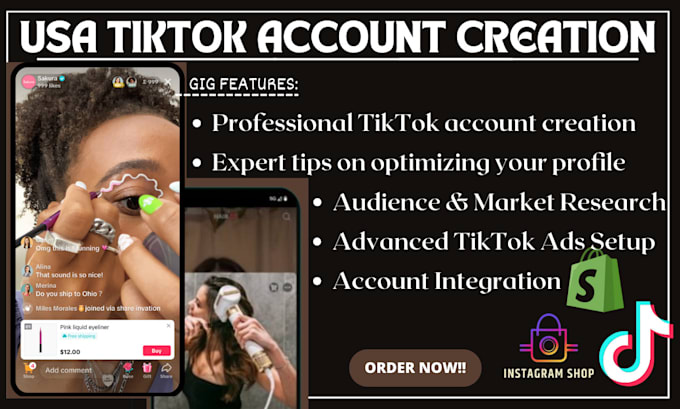 Gig Preview - Setup USA tiktok shop, tiktok ads manager, tik tok marketing, tik tok ads