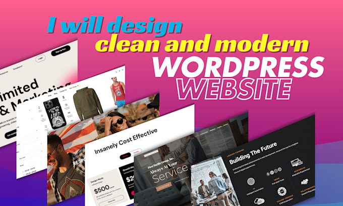 Gig Preview - Design clean and modern wordpress website and corporate website