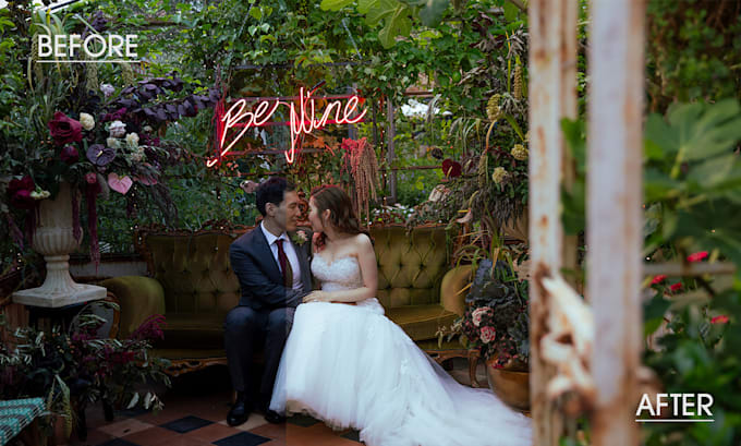 Gig Preview - Retouch and colorgrade your wedding photos professionally