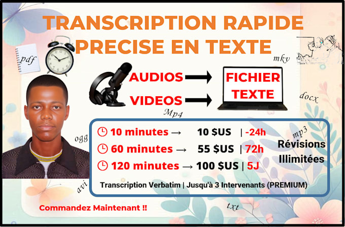 Bestseller - transformer ou transcrire vos fichiers audio vidéo en texte