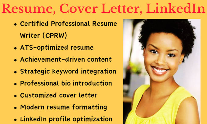 Gig Preview - Write and upgrade your resume, cv, cover letter, linkedin