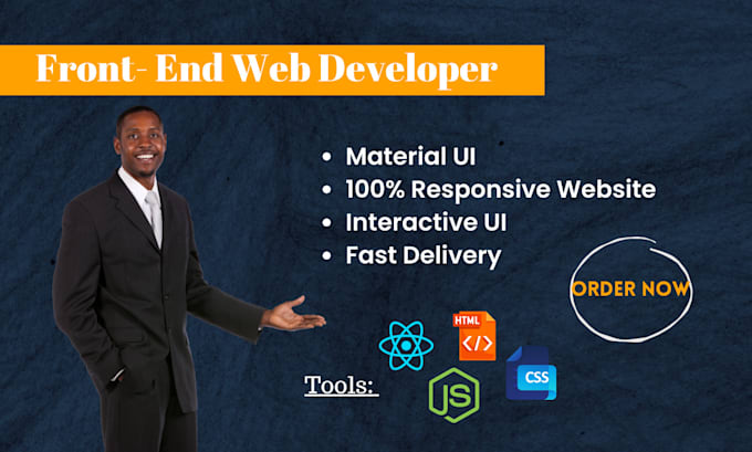 Gig Preview - Be your front end web developer using HTML, CSS, react js, bootstrap and jquery