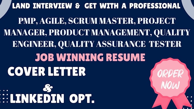 Gig Preview - Write scrum master, project management, agile, pmp, product manager resume