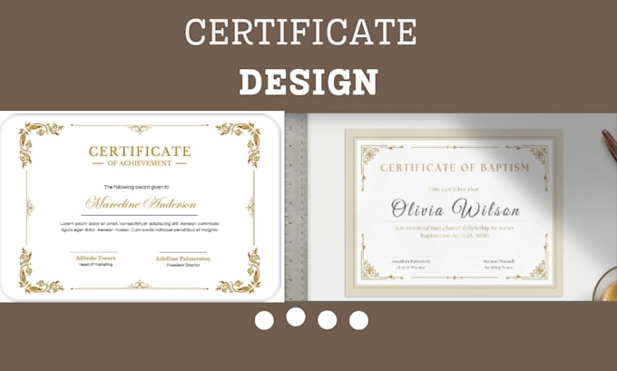 Gig Preview - Design premium diploma award certificate thank you card and business card