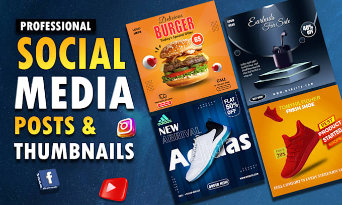 Gig Preview - Design creative engaging social media posts and thumbnails