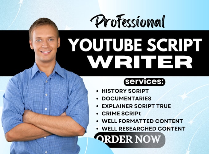 Bestseller - be youtube video script writer, tech, history, documentary, educational script