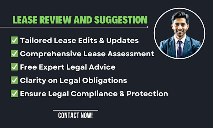 Gig Preview - Review, edit and provide legal advice on your lease agreement