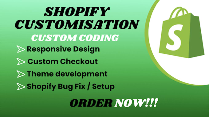 Gig Preview - Be your shopify custom coding developer, bug fixing and theme customization