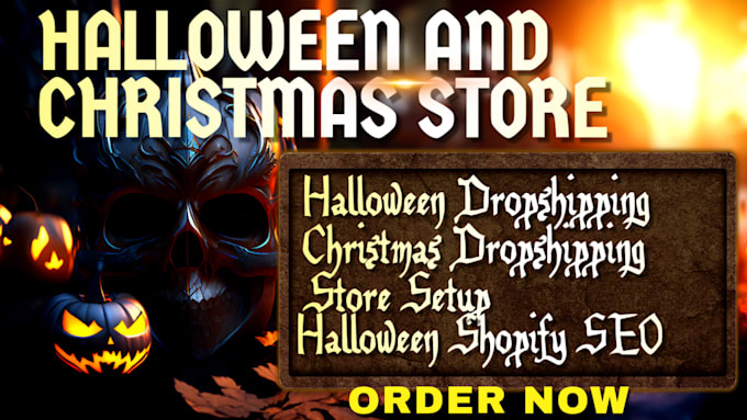 Gig Preview - Create 7 figures halloween shopify dropshipping store christmas store