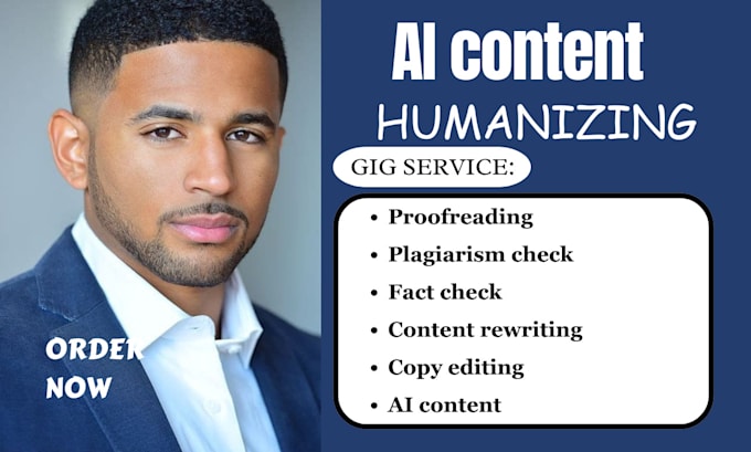 Gig Preview - Humanize your ai written content, proofread, edit and rephrase your manuscript