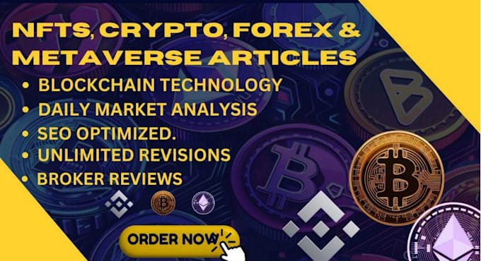 Gig Preview - Write SEO articles on crypto nft forex blogs defi and  blockchain metaverse