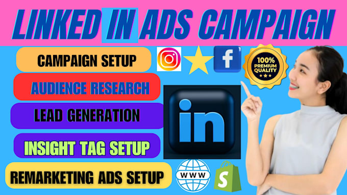 Gig Preview - Setup and manage your linkedin ads campaign for your business