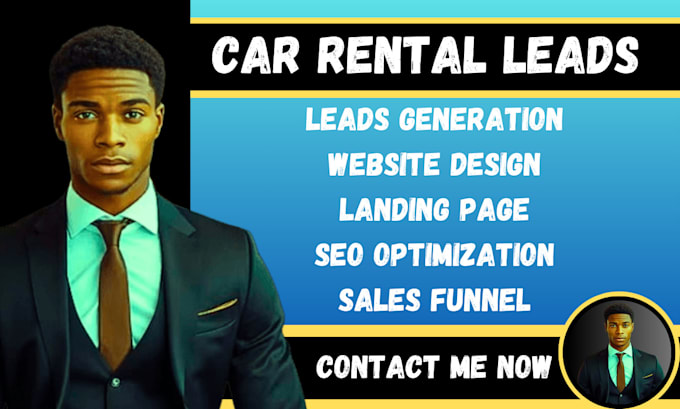 Gig Preview - Car rental leads car dealership leads car rental website facebook ads google ads