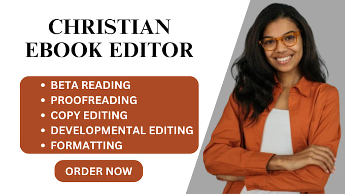 Gig Preview - Developmental editing beta read book editing ebook formatting christian ebook