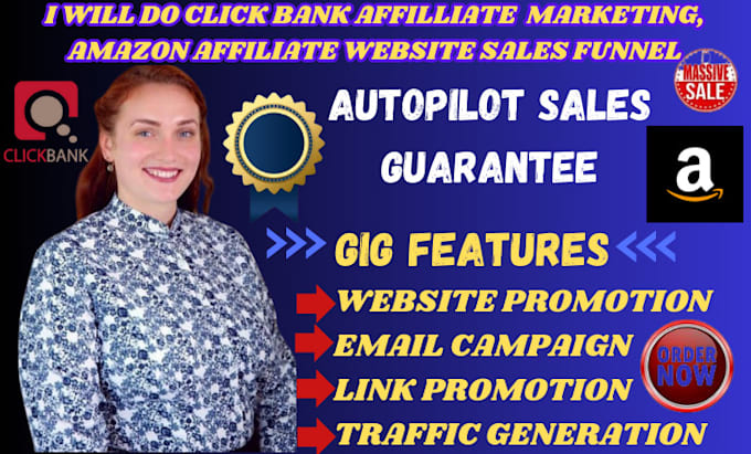 Gig Preview - Setup affiliate marketing sales funnel clickbank amazon website sales