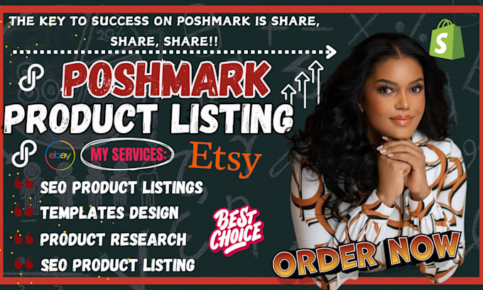 Gig Preview - Do poshmark listing, ebay products listing, cross listing, poshmark dropshipping