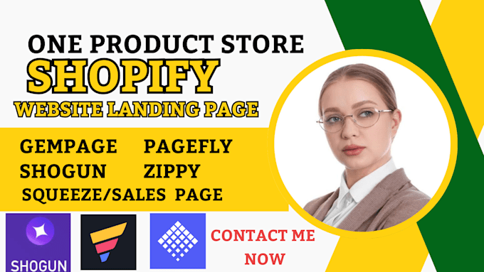 Gig Preview - Create a shopify one product landing page store with pagefly, gempages, shogun