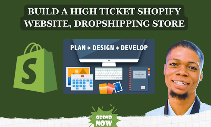 Gig Preview - Build a high ticket shopify website, dropshipping store using cj, zendrop