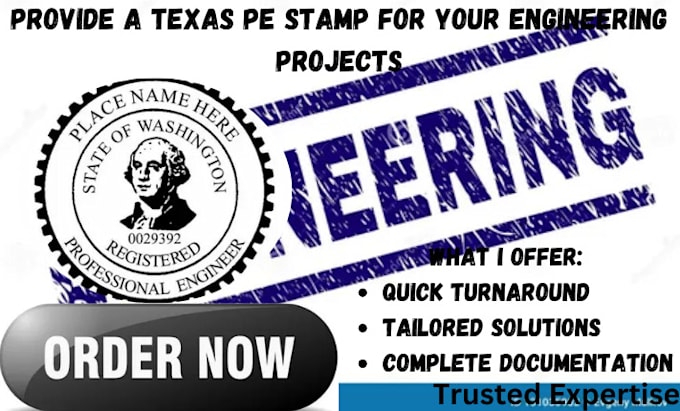 Gig Preview - Provide a texas pe stamp for your engineering projects