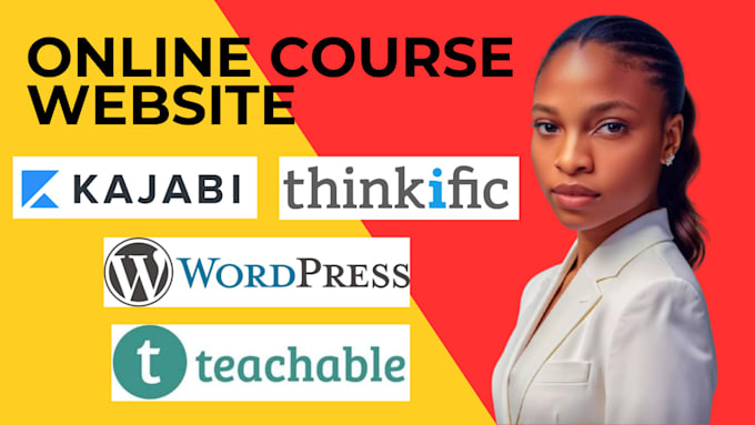 Gig Preview - Create online course website on thinkific, teachable, kajabi sales funnel