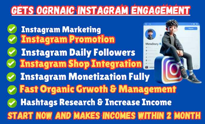 Gig Preview - Promote and manage your instagram for fast organic growth