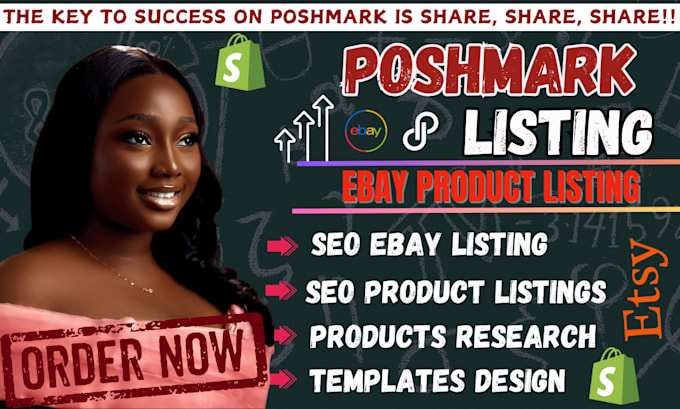 Gig Preview - Do ebay poshmark dropshipping , poshmark products listing mercari, product cross