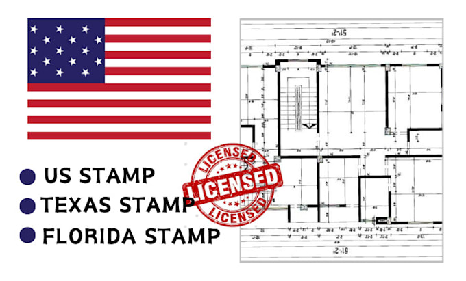 Gig Preview - Do USA pe stamp florida, texas architectural and structural engineering permit