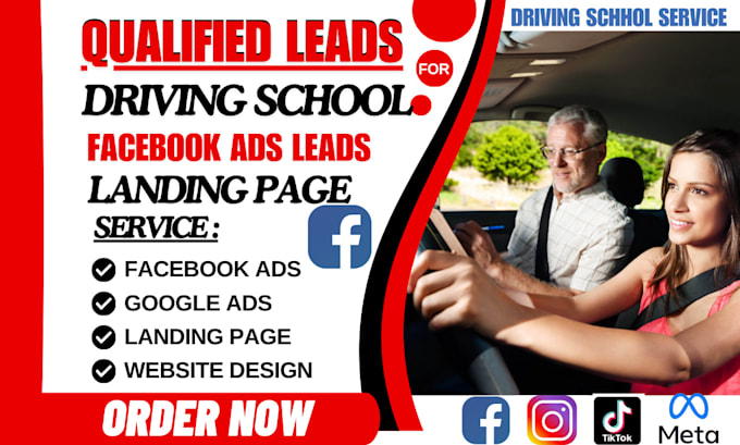 Gig Preview - Generate driving school leads, responsive driving website school website ads