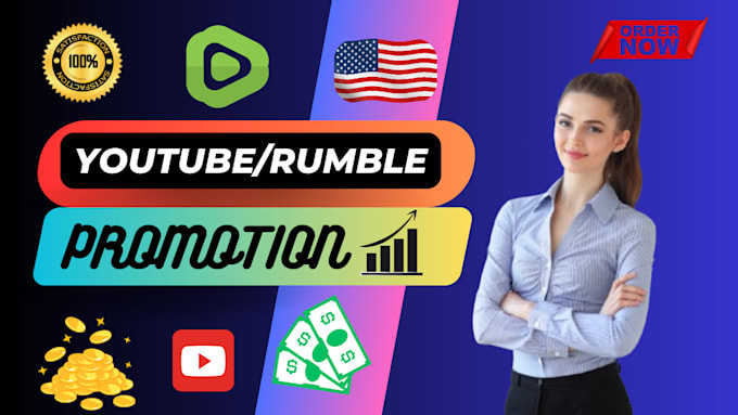 Gig Preview - Do USA youtube and rumble video channel promotion growth