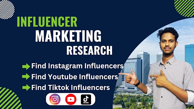 Gig Preview - Find instagram influencers youtube influencers and tiktok influencers